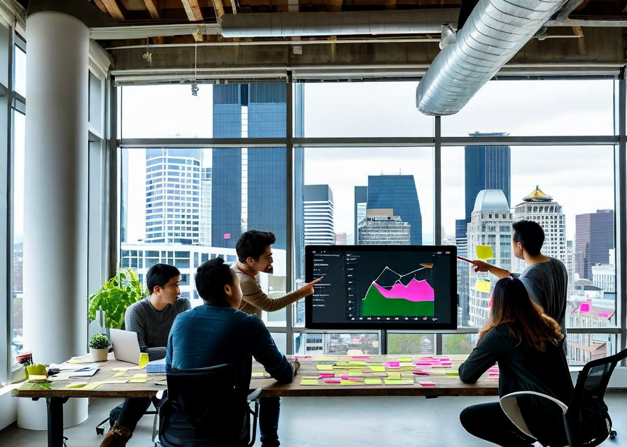 Atelier team collaborating in Seattle office