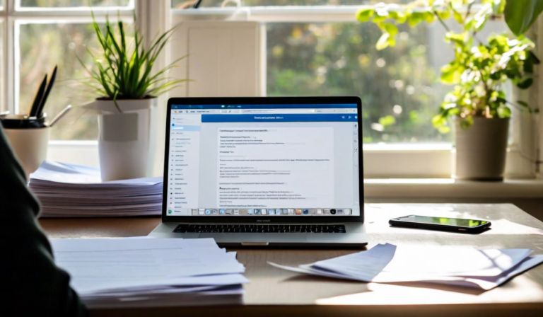 Frustrated designer waiting at laptop with empty email inbox